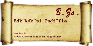 Békési Zsófia névjegykártya